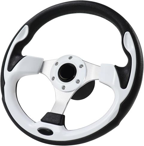 12.5inch Boat Steering Wheel, 3/4 Inch Axle Marine Steering Wheel Adapter, Anti-Slip Carbon Fiber for Boats, Yachts, Pontoon Boats (Blue) in Kuwait