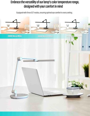 Archdesk 18.9 'المصباح المكتبي: خافت ، دافئ ~ أبيض بارد قابل للتعديل ، مضاد للوهج ، مستشعر ، 10 واط LED ، حماية العين ، قابلة للطي ، مثالي للطلاء ، التصميم ، العمل ، الدراسة ، القراءة والمكتب (أسود) in Kuwait