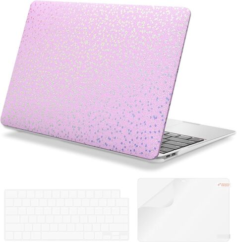 Icasso for MacBook Air 13 Inch Case 2021 2020 2019 2018 الإصدار A2337 M1 A2179 A1932 ، حالة واقية من قذيفة MacBook Hard Shell لـ MacBook Air 13.3 بوصة + لوحة مفاتيح + فيلم شاشة ، أبيض in Kuwait