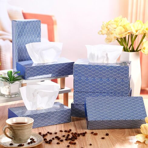 12 Packs 1560 Sheets Soft Facial Tissues Box Facial Tissues Four Patterns Box Tissues 2 Ply 130 Sheets Each Box Household Facial Tissues Fit for Bathroom Kitchen in Kuwait