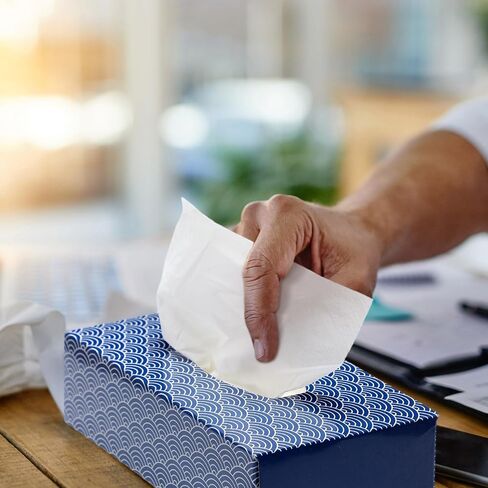 12 Packs 1560 Sheets Soft Facial Tissues Box Facial Tissues Four Patterns Box Tissues 2 Ply 130 Sheets Each Box Household Facial Tissues Fit for Bathroom Kitchen in Kuwait