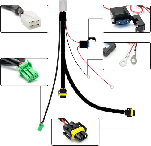 H10 H12 HB3 HB4 HIR2 Fog Light Wiring Harness Socket Wire Connector 12V 40A Relay Wire Harness Kit Switch ON/Off for Toyota Tundra Tacoma 4Runner Land Cruiser Sequoia for Scio'n for Lexus in Kuwait