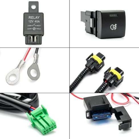 H10 H12 HB3 HB4 HIR2 Fog Light Wiring Harness Socket Wire Connector 12V 40A Relay Wire Harness Kit Switch ON/Off for Toyota Tundra Tacoma 4Runner Land Cruiser Sequoia for Scio'n for Lexus in Kuwait