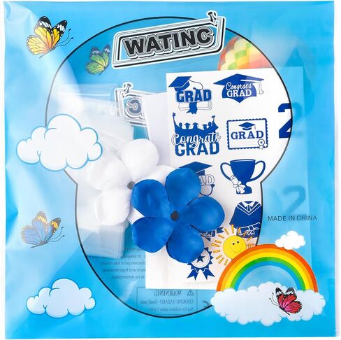 Watinc Graduation Candy Lei Making Kit ، 208pcs 2025 Money Lei مع قطع ملصقات الزهور ، لمدرسة تهانينا لتوفيرات الحفلات العليا للطلاب (Red Black White) in Saudi Arabia