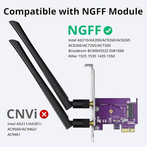 2-Port M.2 NVMe to PCIe 3.0 X4 Adapter M-Key and B-Key, NVME/AHCI SSD to PCIe Expansion Card, Supports 2230, 2242, 2260 and 2280 Drives, with Full Height and Low Profile Bracket in Kuwait