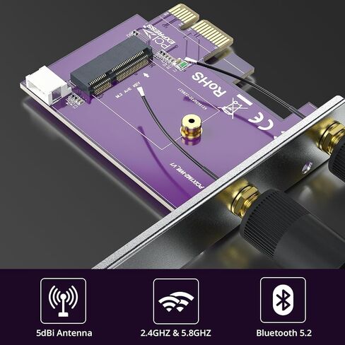 2-Port M.2 NVMe to PCIe 3.0 X4 Adapter M-Key and B-Key, NVME/AHCI SSD to PCIe Expansion Card, Supports 2230, 2242, 2260 and 2280 Drives, with Full Height and Low Profile Bracket in Kuwait