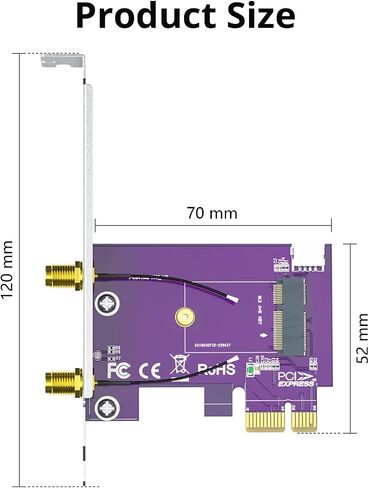 2-Port M.2 NVMe to PCIe 3.0 X4 Adapter M-Key and B-Key, NVME/AHCI SSD to PCIe Expansion Card, Supports 2230, 2242, 2260 and 2280 Drives, with Full Height and Low Profile Bracket in Kuwait