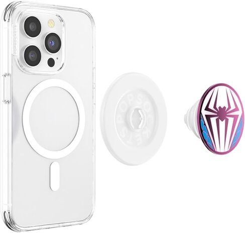PopSockets Phone Grip Compatible with MagSafe, Phone Holder, Wireless Charging Compatible, Spiderman - Peter Parker Suit in Kuwait