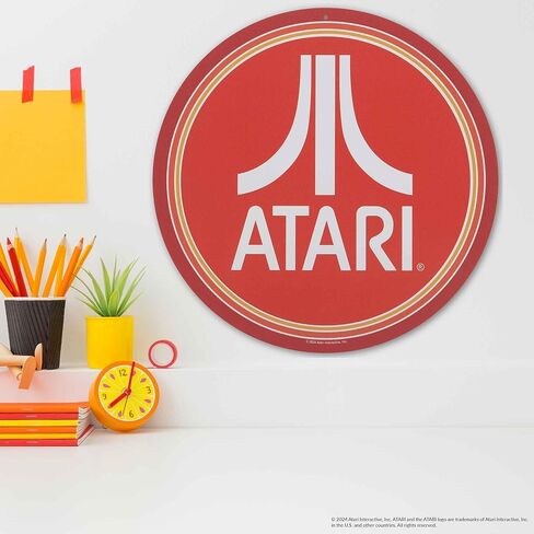 Open Road Brands Atari Star Raiders Logo Round Metal Sign | Vintage Atari Wall Decor for Game Room or Man Cave in Saudi Arabia