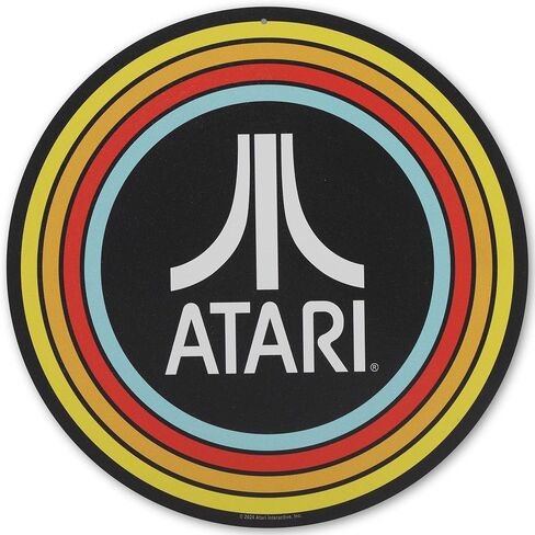 Atari Centipede Logo Round Metal Sign - Vintage Atari Wall Art for Game Room or Man Cave in Kuwait