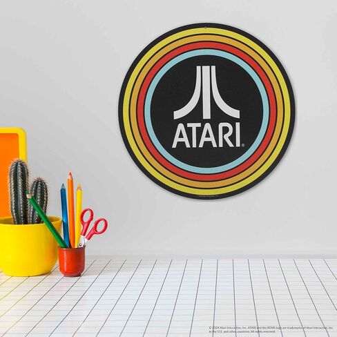 Atari Centipede Logo Round Metal Sign - Vintage Atari Wall Art for Game Room or Man Cave in Kuwait