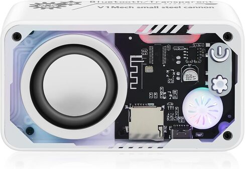 Bluetooth Speaker with RGB Lights,5W Small Wireless Speaker with Clear Sound - Gifts Ideas for Men/Women/Teenagers- Support TWS/TF Card,Portable&Transparent Design in Saudi Arabia