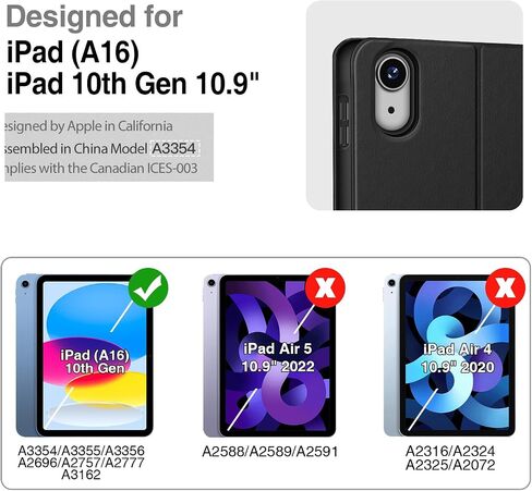 حافظة Antbox iPad الجيل العاشر مقاس 10.9 بوصة 2022 مع حامل أقلام Apple المدمج ووظيفة النوم/الاستيقاظ التلقائي وغطاء ذكي من جلد البولي يوريثان لجهاز iPad الجيل العاشر (10.9 بوصة) (أحمر) in Kuwait