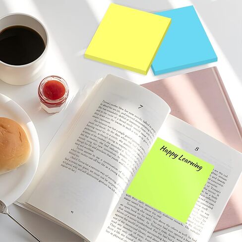 Sticky Notes 4x4 Inches, 8 Pack Bright Color Self Sticky Pads with 600 Pieces Colored Writable Page Markers Sticky Index Tabs for Home, School, Office, Meeting in Saudi Arabia