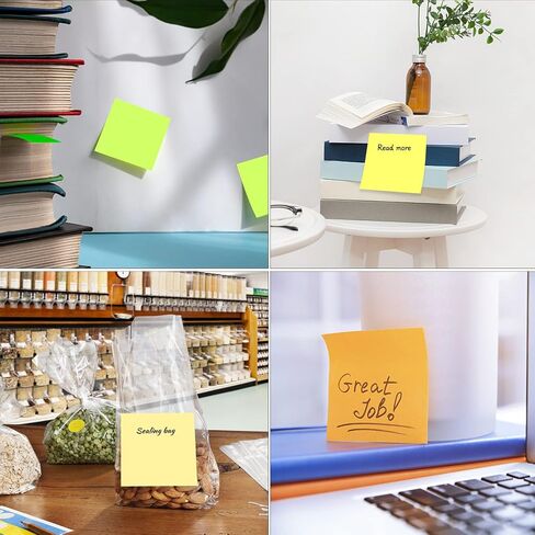 Sticky Notes 4x4 Inches, 8 Pack Bright Color Self Sticky Pads with 600 Pieces Colored Writable Page Markers Sticky Index Tabs for Home, School, Office, Meeting in Saudi Arabia