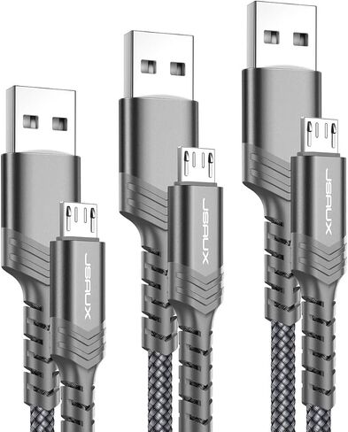 JSAUX Micro USB Charger Cable 3-Pack, USB A Cord, 3.3/6.6/10FT-Green in Kuwait