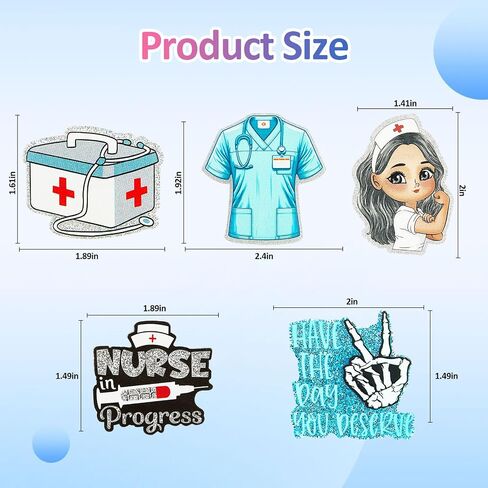 Odiwellan Nurse Accessories for Bogg Bag, Simply Southern Totes, and Similar Styles. Acrylic Cute Insert Charms for Rubber Beach Totes（Black in Kuwait