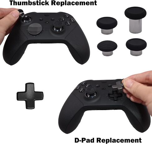 9in1 Elite 2 Controller Paddles for Xbox Elite Series 2/ Series 2 Core/ Series 1 Controller , Elite 2/ 2 Core/ 1 Controller Accessories Parts with 4 Paddles, 4 Thumbsticks, 1 Standard D-Pads (Red) in Saudi Arabia