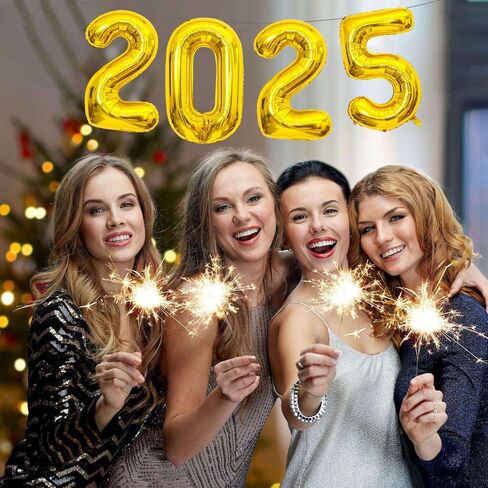 2025 Balloons, 16 Inch Gold 2025 Number Balloons, 2025 Gold Balloons,2025 New Year Gold Balloons for New Year Eve Party Supplies 2025, New Years 2025, Christmas, Graduations Decorations in Saudi Arabia