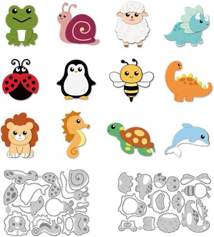 Cartoon Animals Cutting Dies Carbon Steel Die Cuts for Card Making Embossing Tool Scrapbooking Stencils Template for DIY Crafts Album Paper Greeting Card Gift Festival Decor in Saudi Arabia