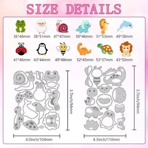Cartoon Animals Cutting Dies Carbon Steel Die Cuts for Card Making Embossing Tool Scrapbooking Stencils Template for DIY Crafts Album Paper Greeting Card Gift Festival Decor in Saudi Arabia