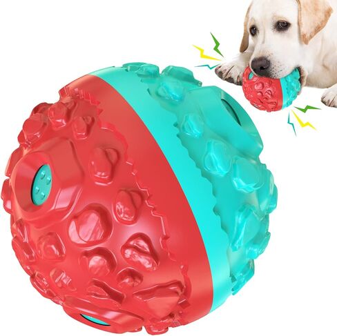CYBERNOVA Interactive Dog Toys,Dog chew Ball, Fun Squeaky Sound Ball for Small Medium Large Breeds (red+Blue) in Saudi Arabia