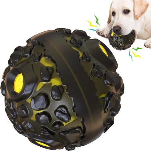 CYBERNOVA Interactive Dog Toys,Dog chew Ball, Fun Squeaky Sound Ball for Small Medium Large Breeds (red+Blue) in Saudi Arabia