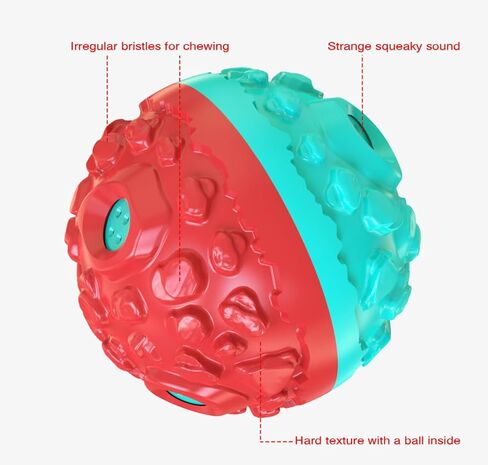 CYBERNOVA Interactive Dog Toys,Dog chew Ball, Fun Squeaky Sound Ball for Small Medium Large Breeds (red+Blue) in Saudi Arabia