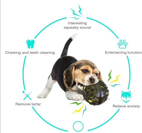 CYBERNOVA Interactive Dog Toys,Dog chew Ball, Fun Squeaky Sound Ball for Small Medium Large Breeds (red+Blue) in Saudi Arabia