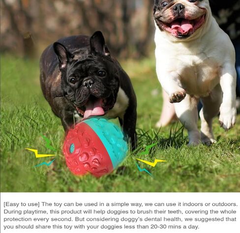 CYBERNOVA Interactive Dog Toys,Dog chew Ball, Fun Squeaky Sound Ball for Small Medium Large Breeds (red+Blue) in Saudi Arabia