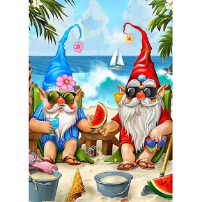 Naimoer Gnomes مجموعات الطلاء الماس للبالغين ، DIY 5D Diamond Painting Summer ، Full Drill Animals Atts Att Atties Holiday Holiday Pictures Perfect for Groud و Home Wall Decor