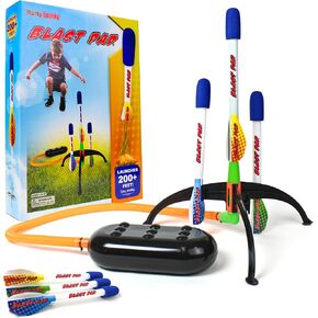 قاذفة Rocket Bash Pad - المصممة في الولايات المتحدة الأمريكية - أعلى صاروخ طيران - صواريخ متينة للغاية وقاذفة وسادة ستومب - ألعاب في الهواء الطلق للأولاد الذين تتراوح أعمارهم بين 6 سنوات