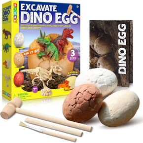 DINOSAUR EGGS DIVE DIG KIT ، Dino Fossil Find (T-Rex) DIG DISPACEN