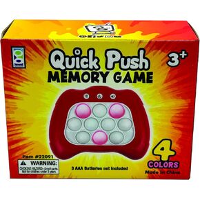 Raymond Geddes Quick Push Memory Game (6 Per Box) - Mini Handheld Quick Push Pop Game with 4 Playing Modes - Light Up Toys
