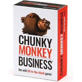 Chunky Monkey Business, Funny Fill-in-The-Blank Word Guessing Brain Teaser Party Game for Game Nights, Family Fun, and Groups, Ages 10+