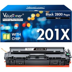 Valuetoner Compatible Toner Cartridge Replacement for HP 201X Black HP 201A CF400X High Yield for HP Color Laserjet Pro MFP M277n M277dw M277c6 M252n M252dw M274n M252 M277 Series Printer (1 Pack)