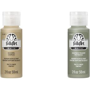 FolkArt Acrylic Paint Bundle - Camel 953 & Mossy Meadow (2 oz)