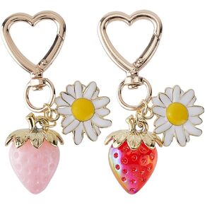 1 Box 2PCS 2 Colors Strawberry Keychain Bulk S سحر حقيبة سحرية ريد
