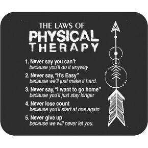 Motivation Mousepad Mousemat - The Laws of Physical Therapy Motivational Goals Pt Funny Coffee Mouse Mat Office Poster