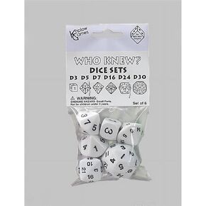 Koplow Games White Special Who Knew 6 Dice Set