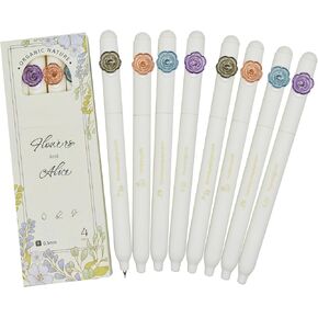 Maydahui 20 PCS Pretty Flower Pens Twistable Itk Ink Elegant Classic Beautiful Floral Rollerball Pens Black Ink for Women Home School Office حفلة عيد ميلاد