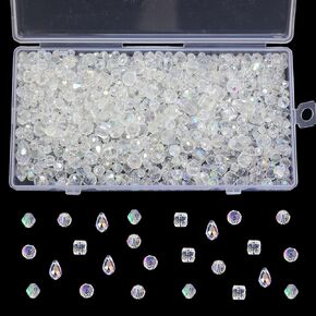 900pcs حبات البلورة ، Betterjonny متنوعة من الخرزات Crystal Glass Beads Bulk للمجوهرات DIY Crafts Bracelet