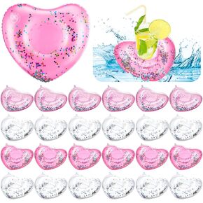 Tioncy 24 Pack حامل مشروب قابلة للنفخ عوامات تجمع العوام