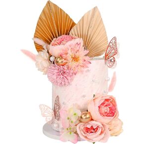 24CS BOHO CAKE TOPPER FLOWER RED CAKE TOPPORS FLOWER PALL OVER