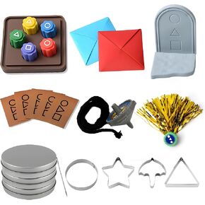 2025 New Upgraded Korean Traditional Game Set with Cookie Shape Mold – Includes Gonggi, Ddakji, Jegi, Paengi, Card & Stone Toss – Compatible with Squid Game – Full Classic Collection.