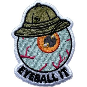 Eyeball It Patch, Size 3" Sew On Patches, Funny Meme Fabric Patches for Clothes Jeans Backpacks, Embroidery Iron On Patches for Clothes, Applique Patches, Gift for Linemans Blue Collars