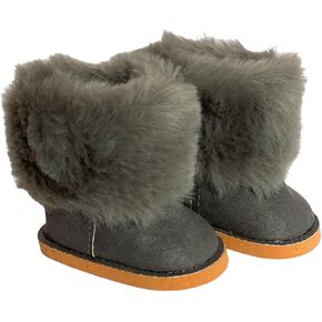 MBD 18 Inch Doll Boots - Grey Fur Boots for Kennedy and Friends Dolls and Other 18 Inch Dolls