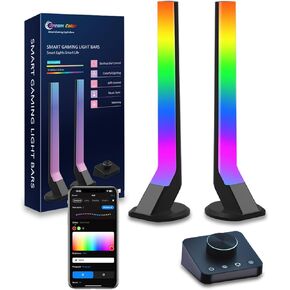 أشرطة ضوء الألعاب مع وحدة تحكم الاتصال الهاتفي ، وأضواء LED للألعاب الذكية RGB قضبان الضوء متوافقة مع Alexa و Google Assistant ، تلفزيون LED Backlight Control Music Sync for Gaming غرفة نوم ديكور الهدايا
