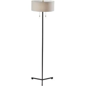 Adesso 1557-01 Wesley Floor Lamp ، 60 بوصة ، 2 × 60 واط ، أسود ، مصباح طابق واحد