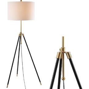 JONATHAN Y JYL6009A Lucius 67" Adjustable Metal LED Floor Lamp Contemporary,Transitional,Modern for Bedrooms, Living Room, Office, Reading, Black/Brass